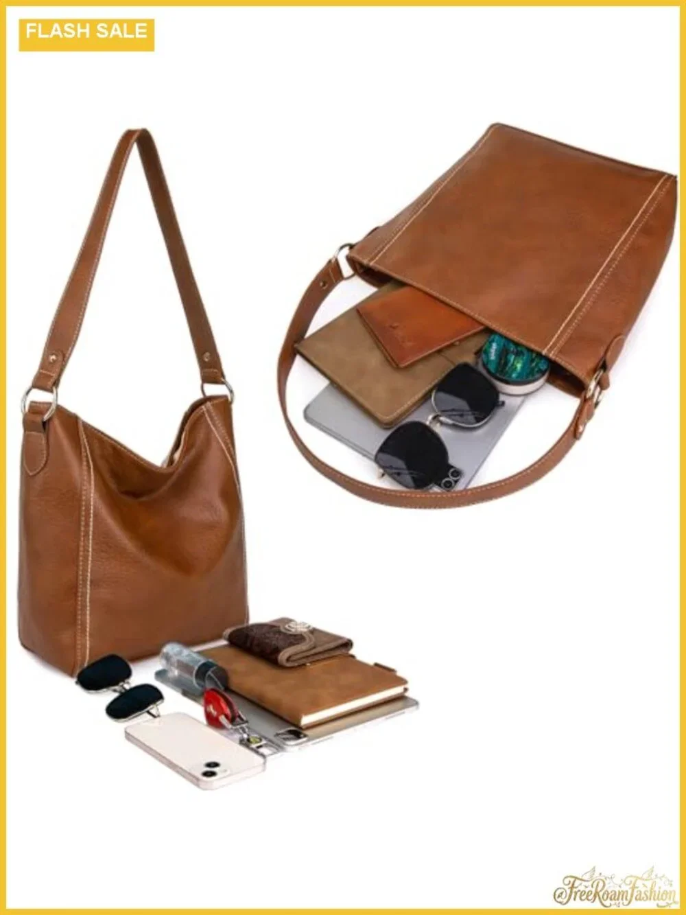 Vegan Leather Hobo Bag Soft Shoulder Purse Women Handbag